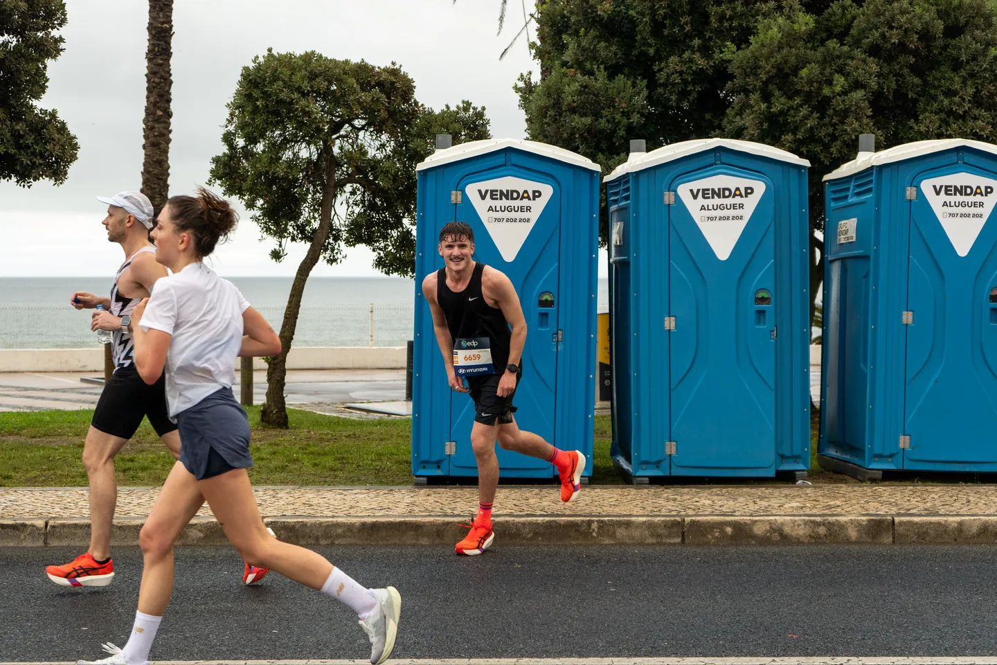 Shake-out run along the Barcelona seafront the day before the Barcelona Marathon.