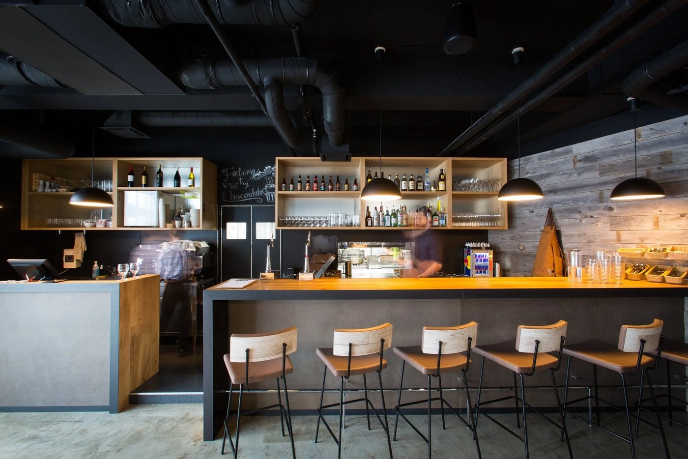The cafe counter at Always Niseko