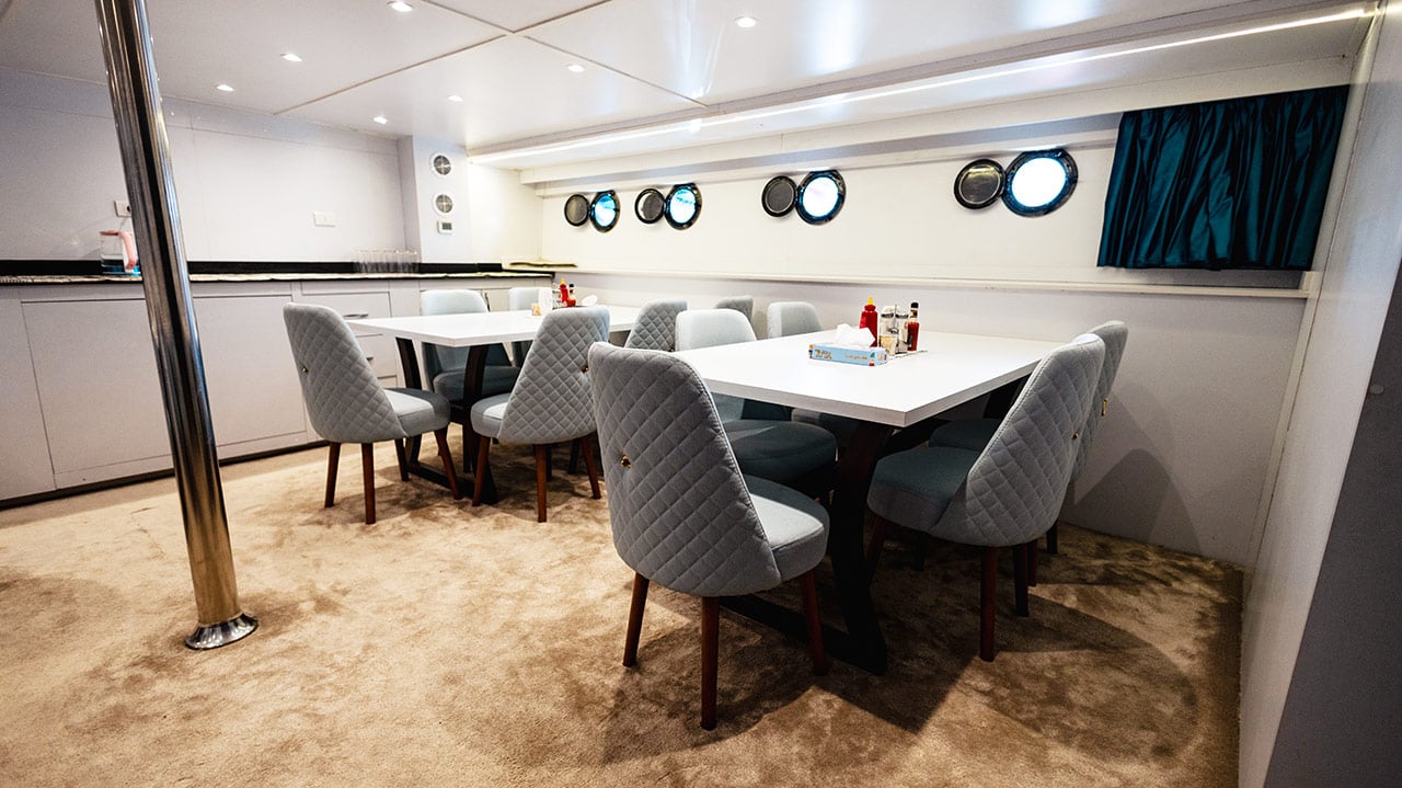 The indoor dining room