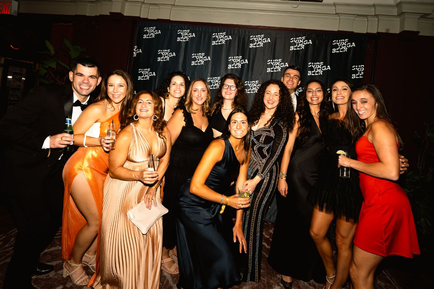 The whole crew in gowns