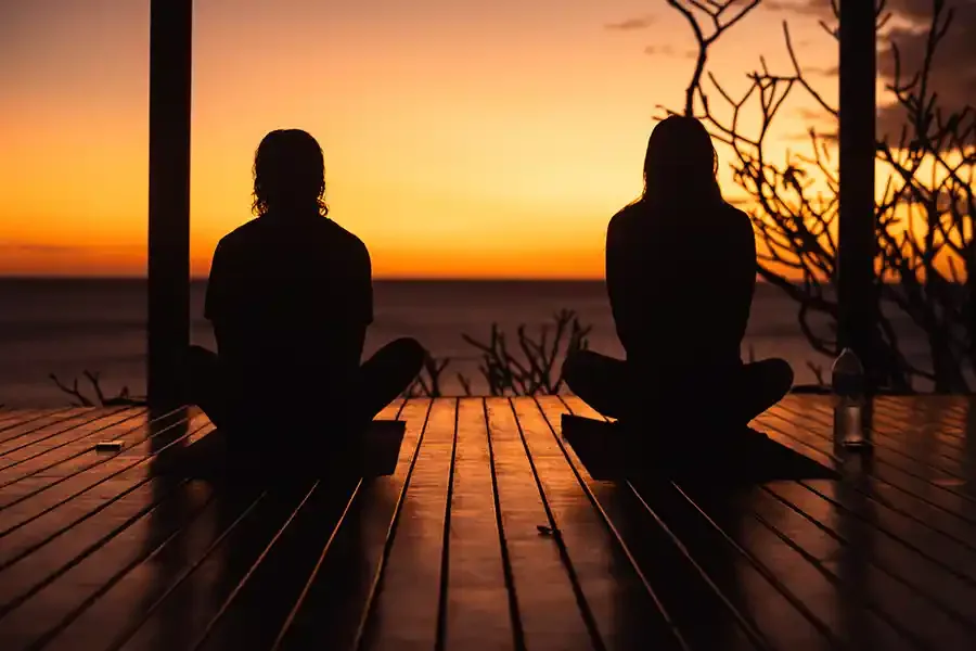 Sunset yoga on a deck overlooking the Pacific in Nicaragua