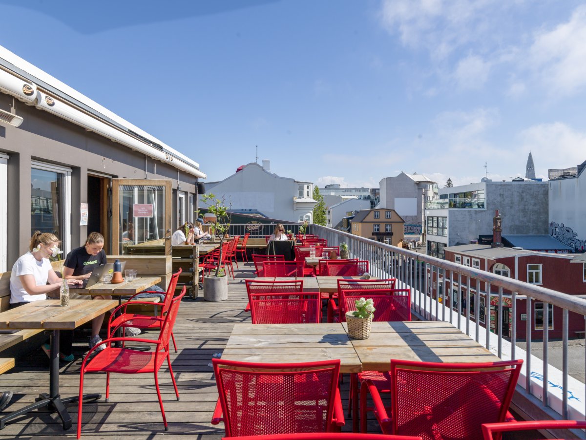 The Loft rooftop terrace over downtown Reykjavík