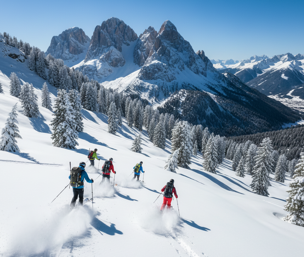 ski touring in the Dolomites