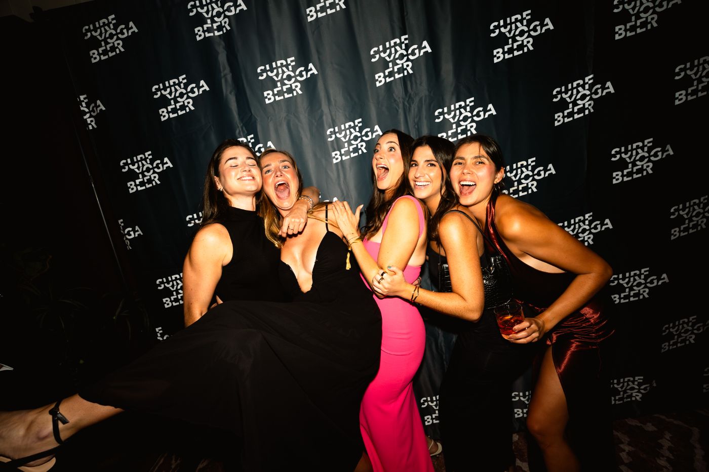 Friends laughing at the gala
