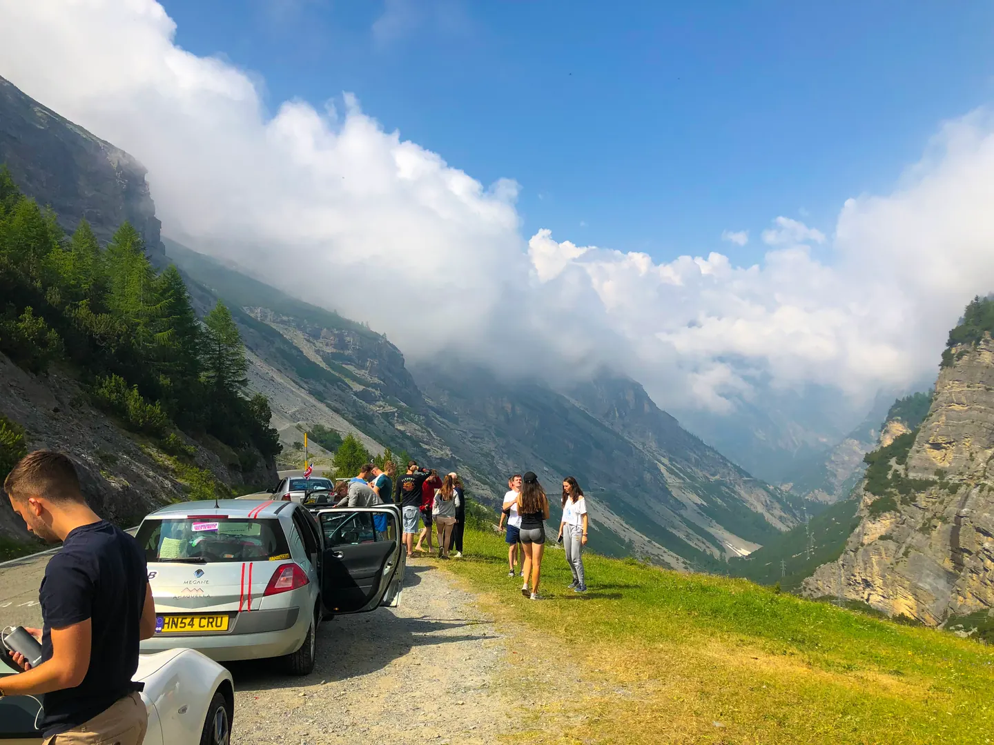 Hardest Adventures group at a gorge viewpoint pit stop on the Dash to Dubrovnik road trip.