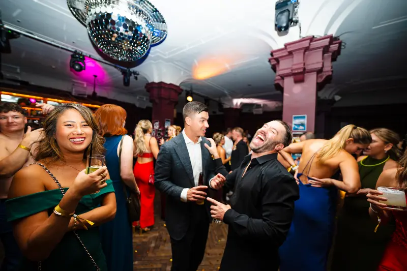 Friends under the disco ball