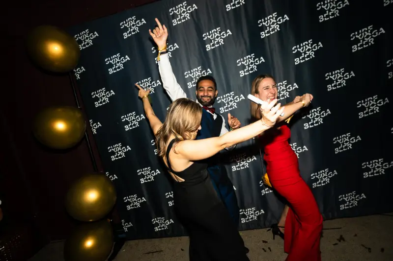 A dance move at the photo wall