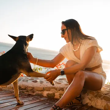 High five with a local dog at the villa in Nicaragua