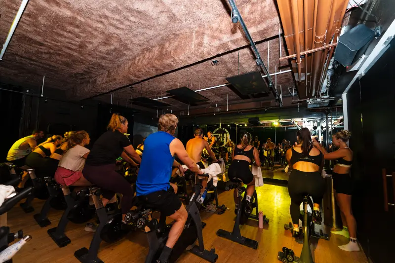 The cycling studio in full swing