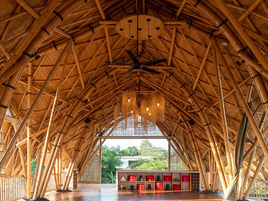 The open air bamboo yoga shala