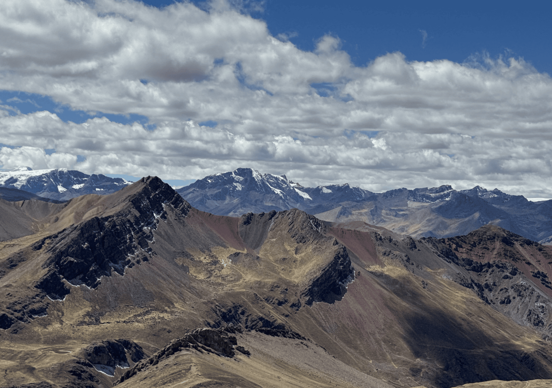 The Andes above Cusco, snow on the far peaks