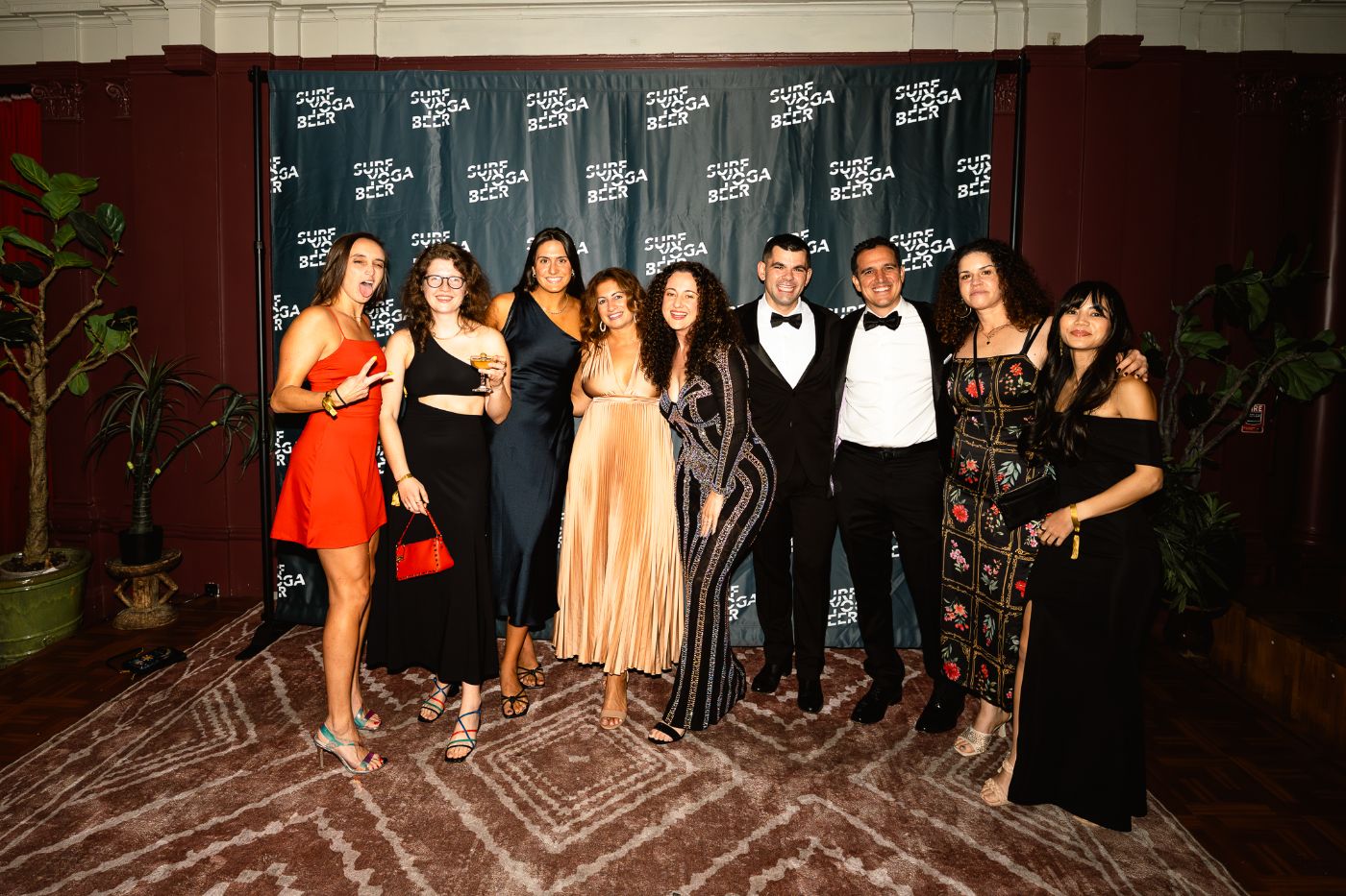 The step and repeat in full swing