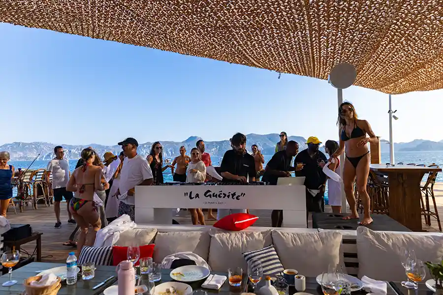 Beach club bar on the Turkish Riviera at D Maris Bay