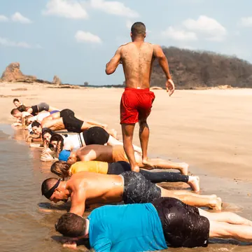 Beach workout on the sand