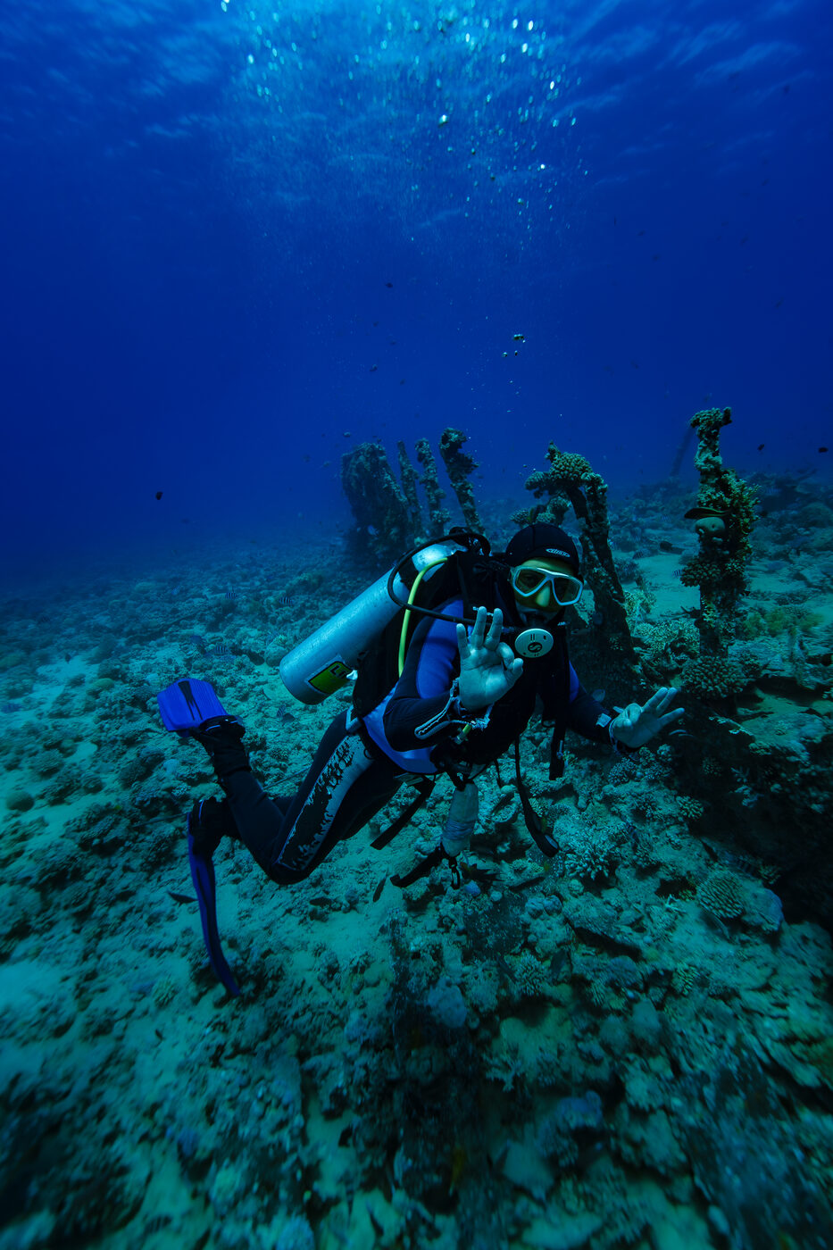Two SurfYogaBeer divers on a Red Sea wreck, Egypt