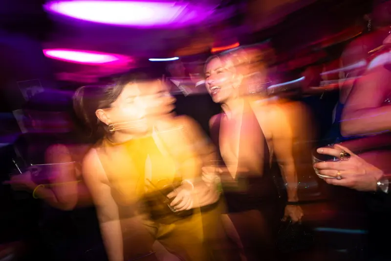 Dancing in pink light