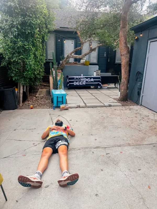 Flat on the ground after the 5K