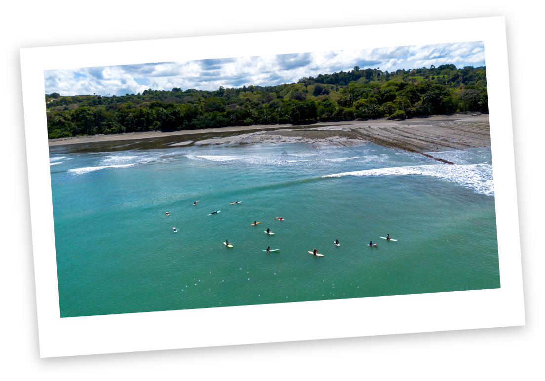 Surfers on the coast of Costa Rica