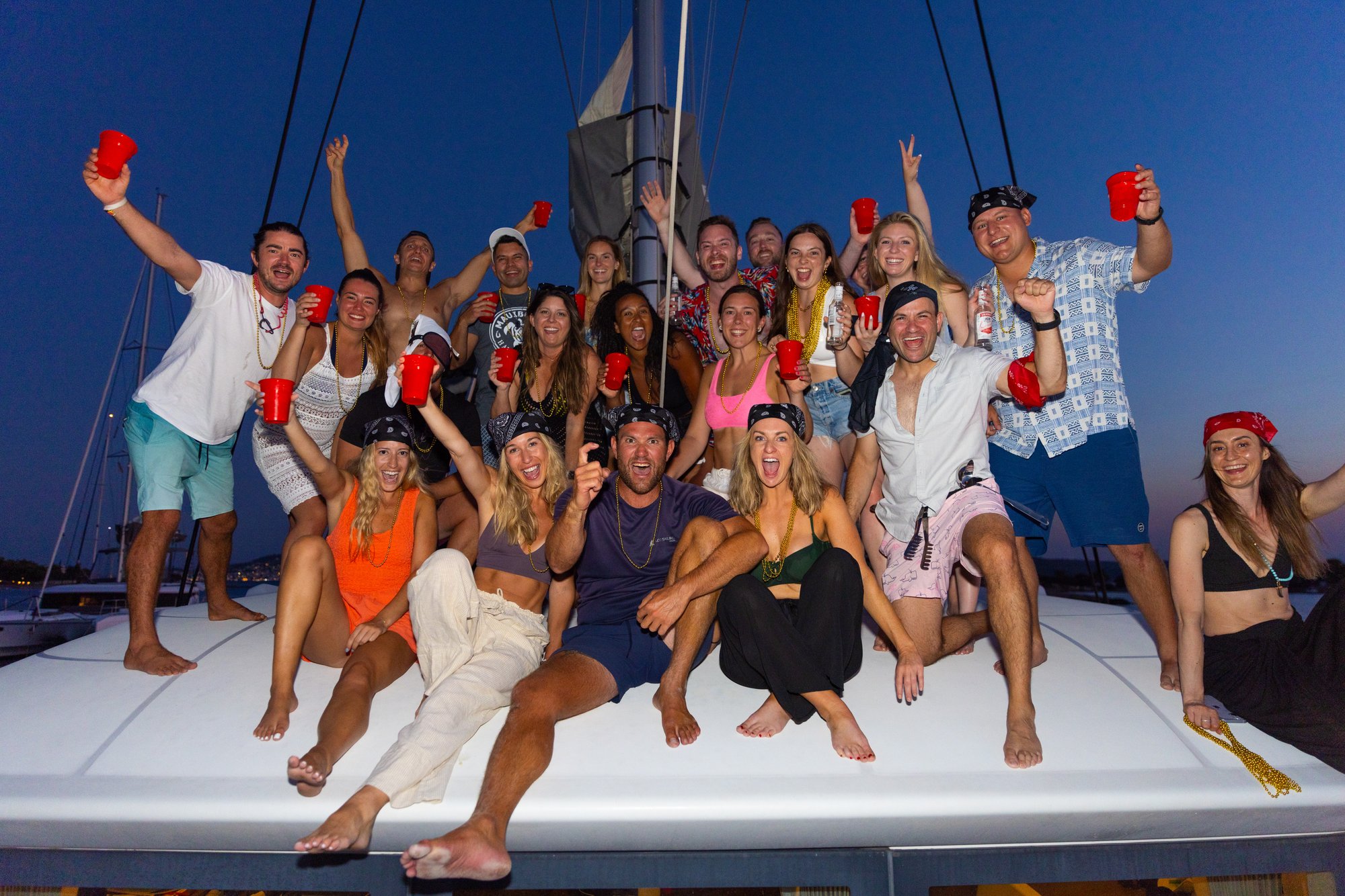 The SYB crew partying on deck at night