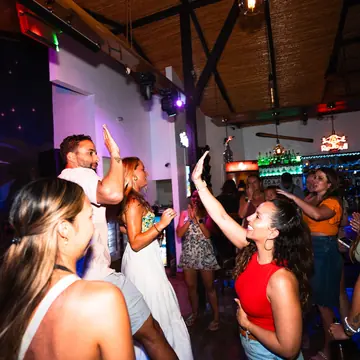 Dance floor at a bar on a night out on the SYB Nicaragua trip