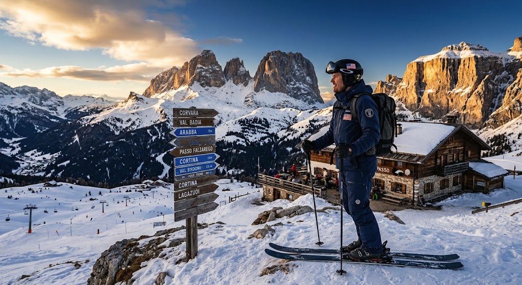 American Skier on the Alps