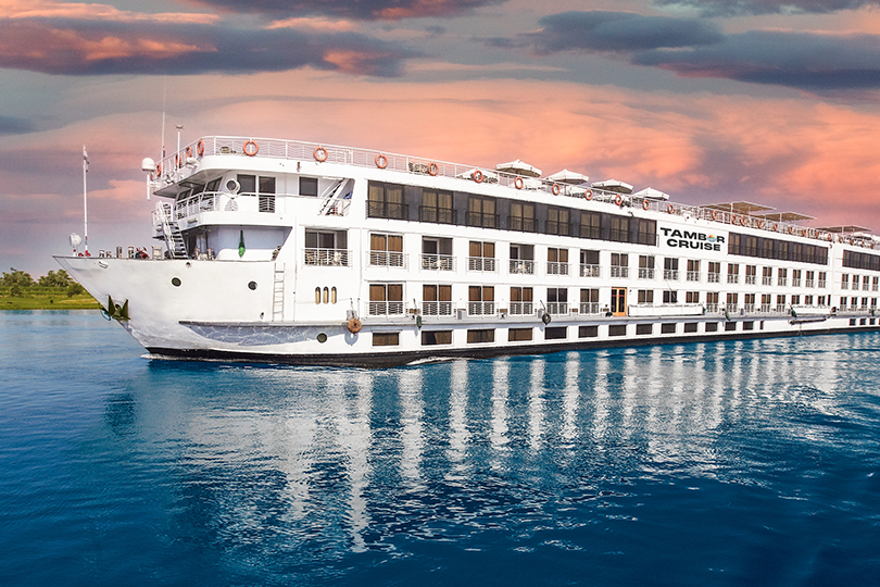A private-charter cruise ship reserved exclusively for the 2023 Tambor Cruise Egypt House Music and Travel Experience