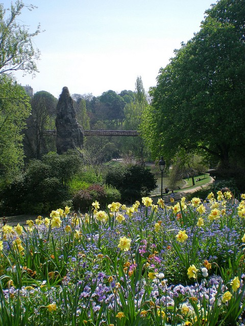 Springtime in the Parc des Buttes Chaumont in Paris