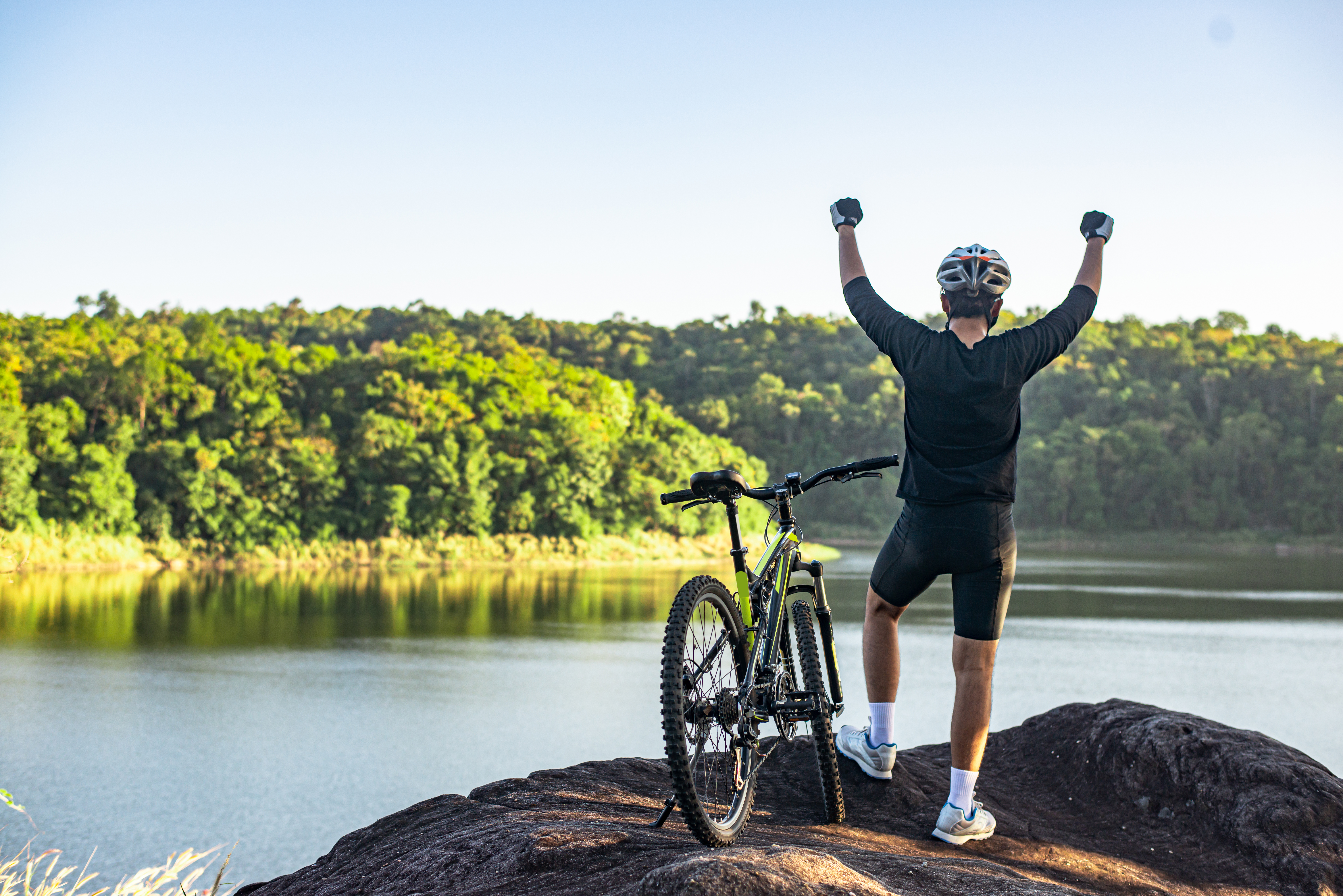 Happy and healthy biker