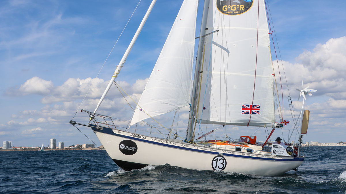Wavysail skipper, Guy Waites and his yacht "Sagamartha"