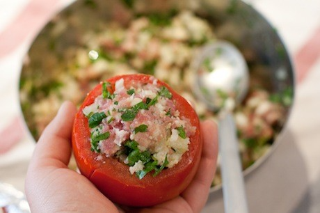 Petits Farcis with Red Pepper Coulis