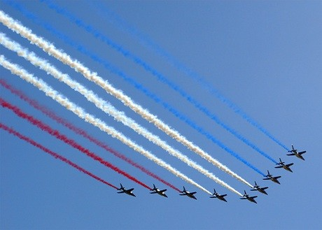 Air display, Champs Elysées, Bastille Day in Paris