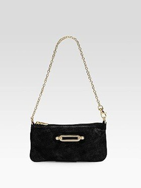 Jimmy Choo Perforated-Leather Zip Clutch