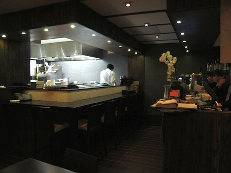 Paris Restaurant reviews: A photo of the kitchen and hard working chef of Koura
