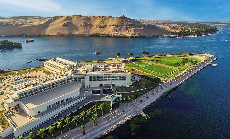 A view of a 5-star hotel in Aswan, Egypt