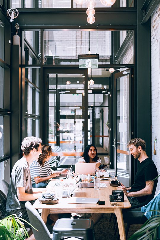 Work in communal spaces and make new friends