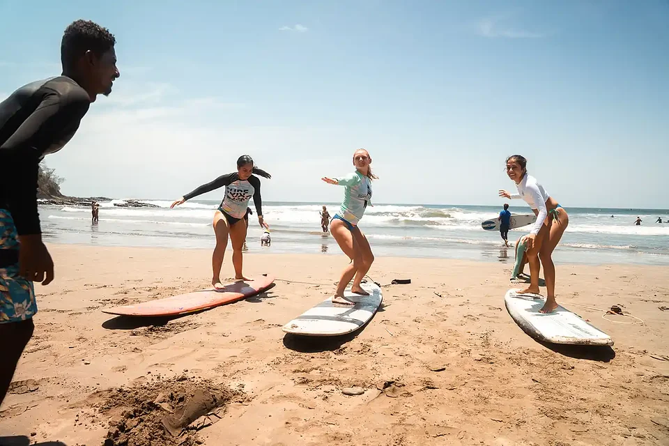 Surf lesson at Playa Maderas