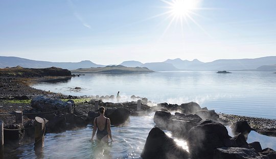 Become one with nature at Hvammsvik Geothermal Baths 