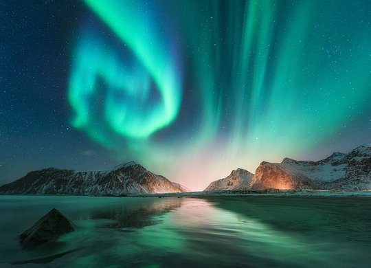 Chase the dazzling Northern Lights across the snowy Lapland skies.