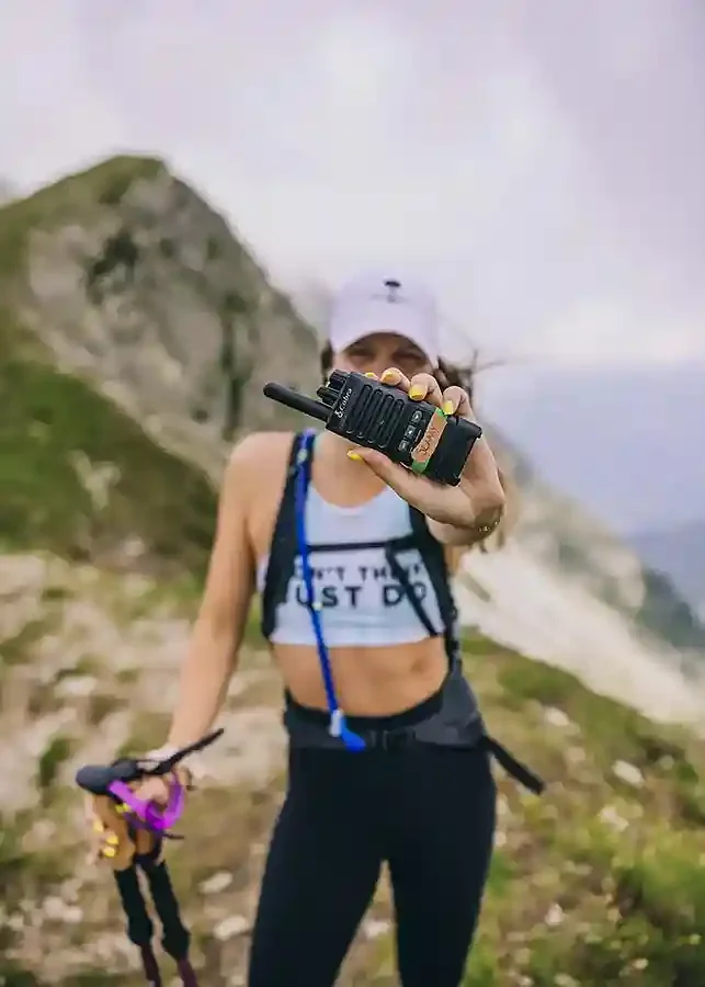 Woman adventuring in the Dolomites