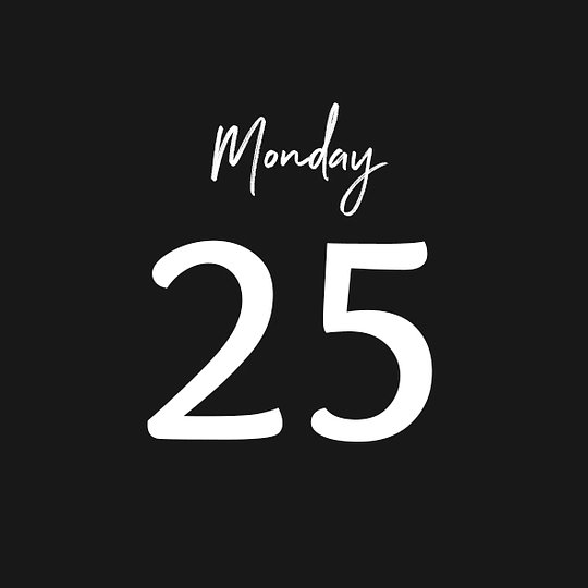 MONDAY 25/08/2025