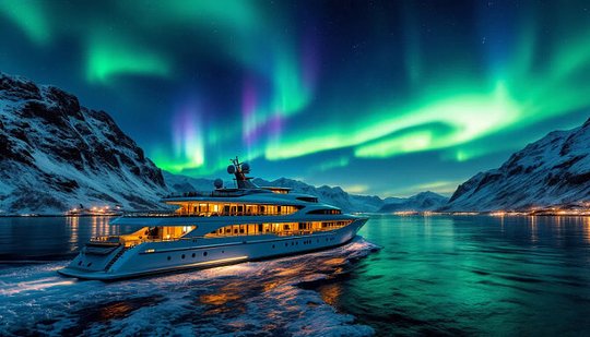 Sail through Norwegian waters while enjoying a delicious dinner, all under the stunning Northern Lights.