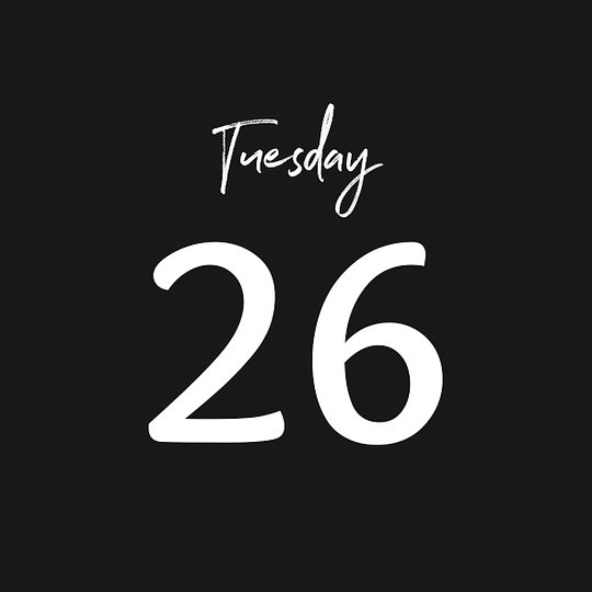 TUESDAY 26/08/2025