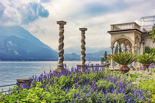 Wander the grand halls and pristine gardens of luxe, lakeside villas