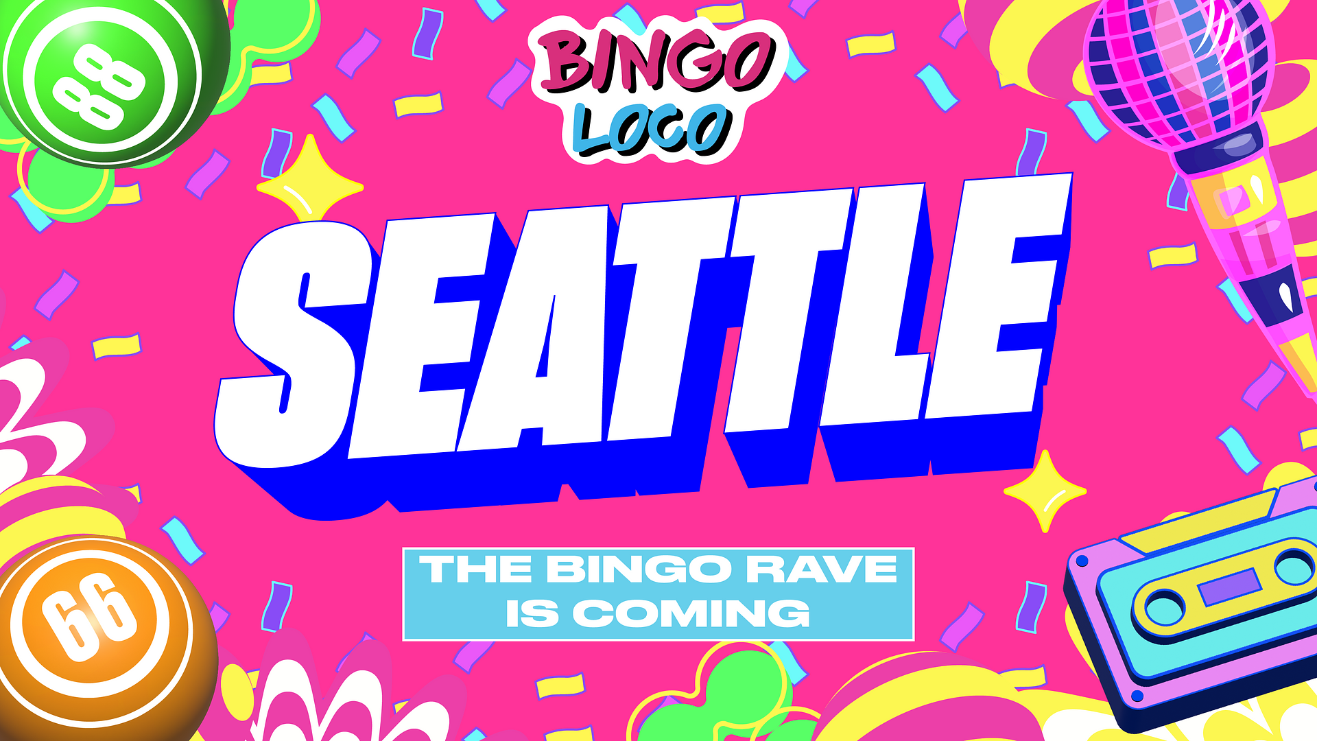 artwork for bingo loco show in seattle