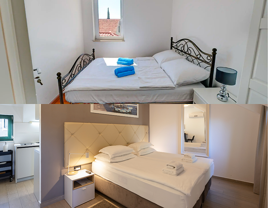 Private Villa Bedroom (Murter Island) + Studio With Balcony (Split City)