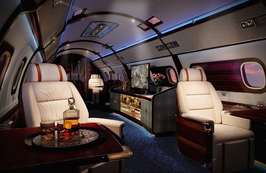 Private Jet (estimate flight time of 5hrs)