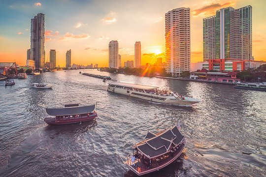 Savor a dinner cruise on Bangkok's Chao Phraya River
