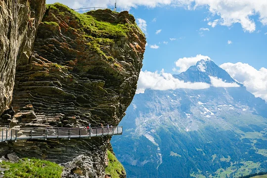 Ride the gondola up Mount First for sweeping views of the Bernese Alps