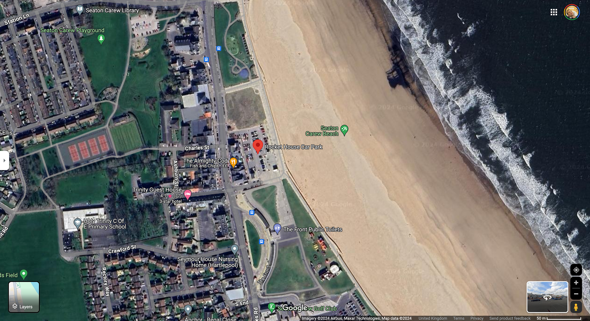 Right next to the beach!