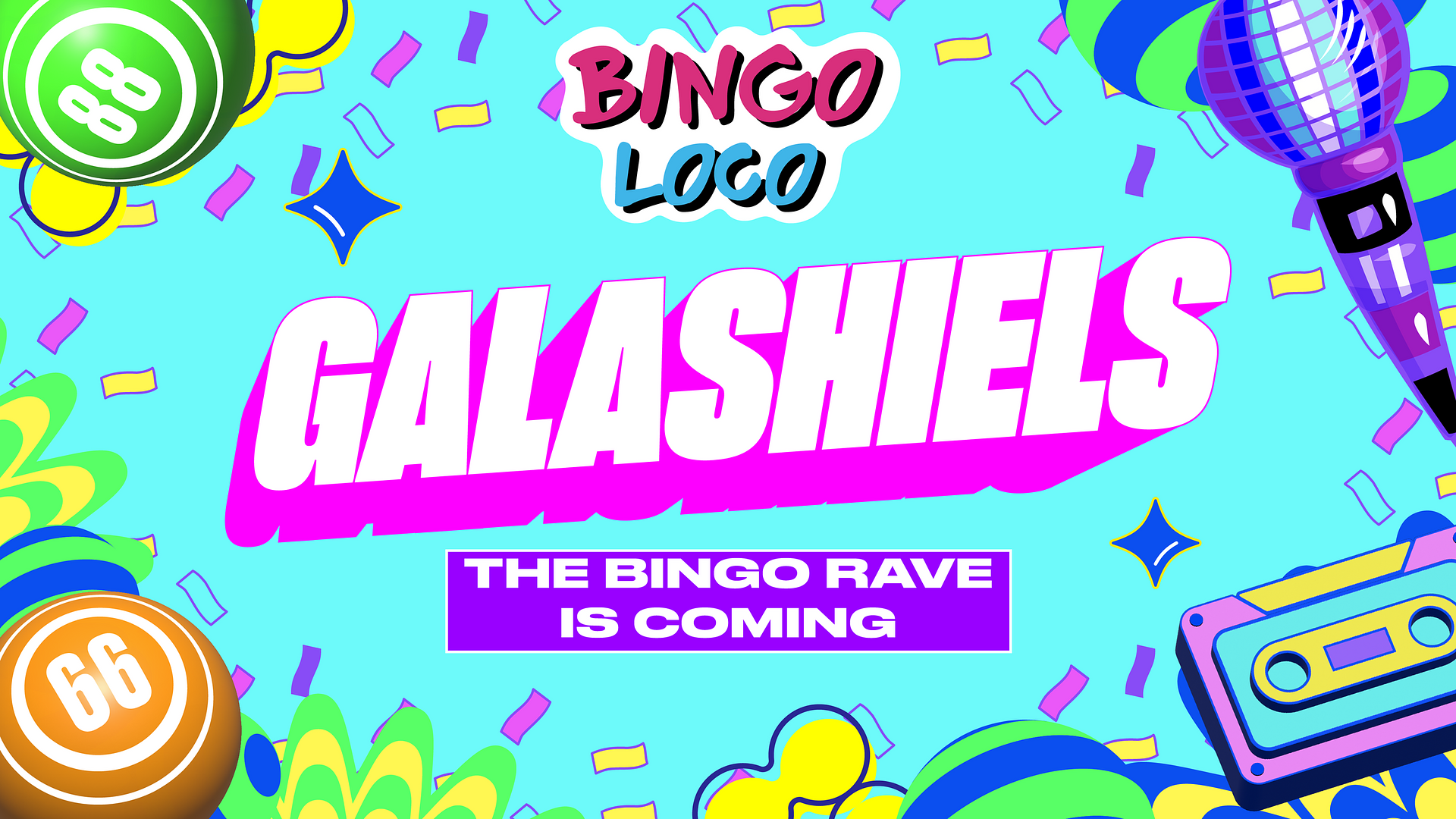 artwork for bingo loco show in galashiels